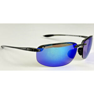 Maui Jim Ho'okipa MJ-407-11 Wrap Sunglasses Black 64-17-130mm Scratched Lenses